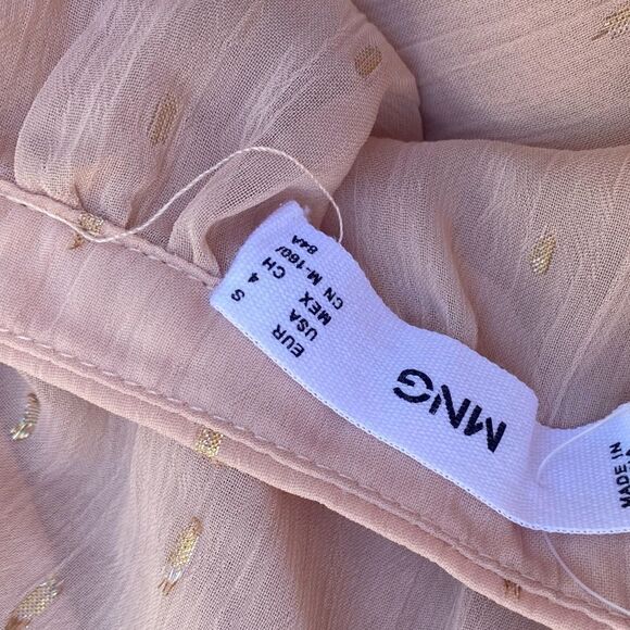 Mango nude pink Metallic details dress size small - Picture 14 of 15